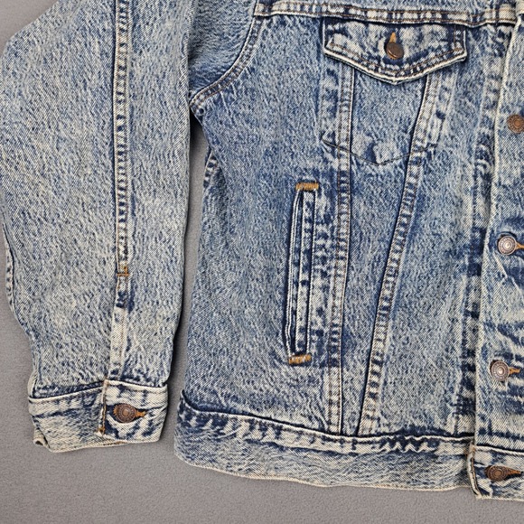 Vintage Levis Denim Trucker Jacket Mens Large‎ Blue Acid Washed USA 70507 0510 - Picture 3 of 16